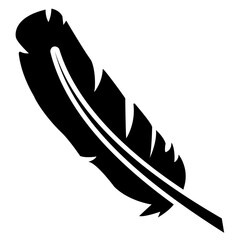 
A bird leaf in black color known as tail feather 
