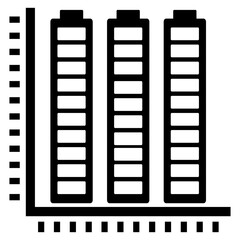 
Graphical representation of a vertical bar chart, column graph 
