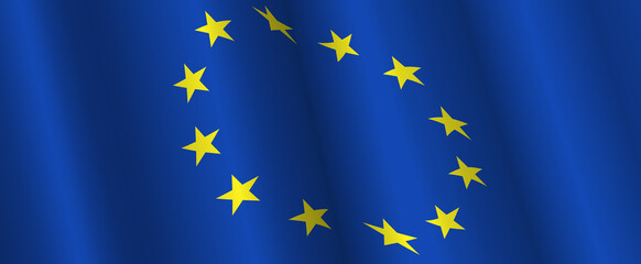 Europian Union Flag Vector Closeup Illustration	