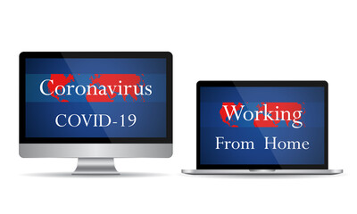 Computer virus word on lcd screen	