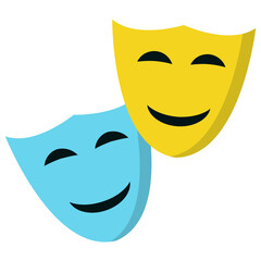 
Comedy and tragedy theater masks 
