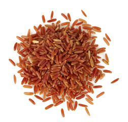 red rice isolated on white background
