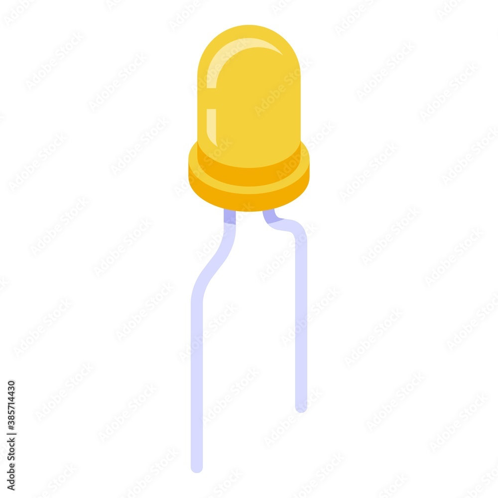 Poster diode capacitor icon. isometric of diode capacitor vector icon for web design isolated on white back