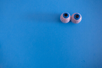 Two eyes on a blue background