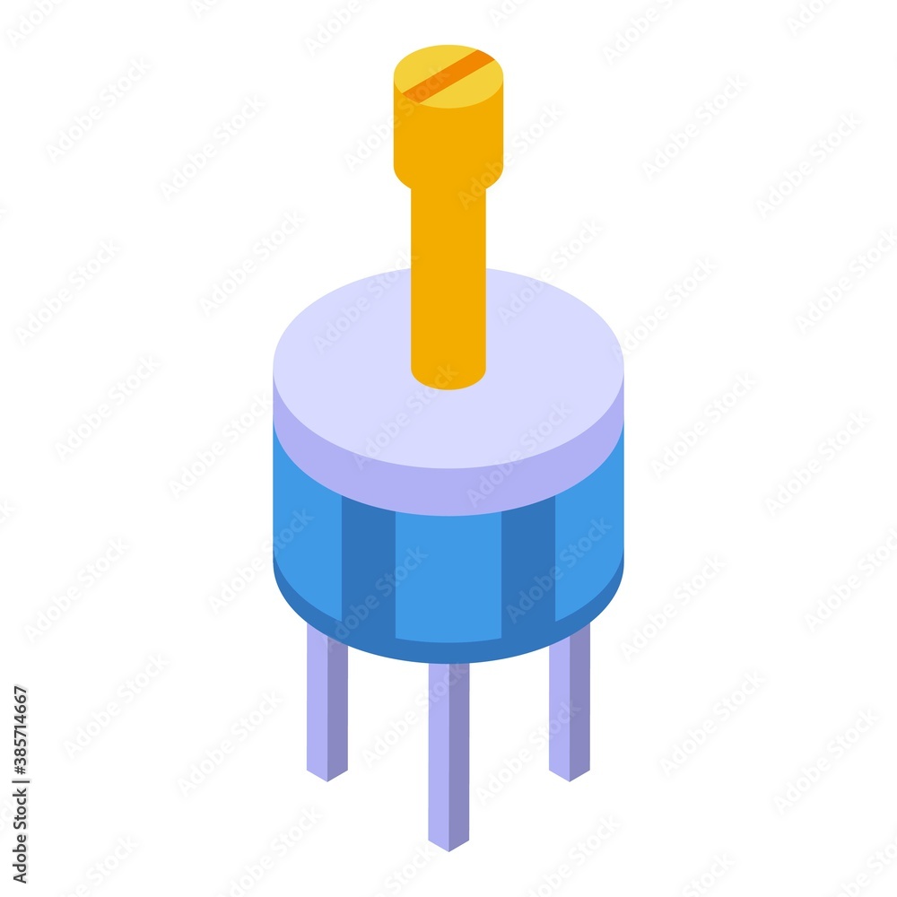 Aufkleber resistor capacitor icon. isometric of resistor capacitor vector icon for web design isolated on whit