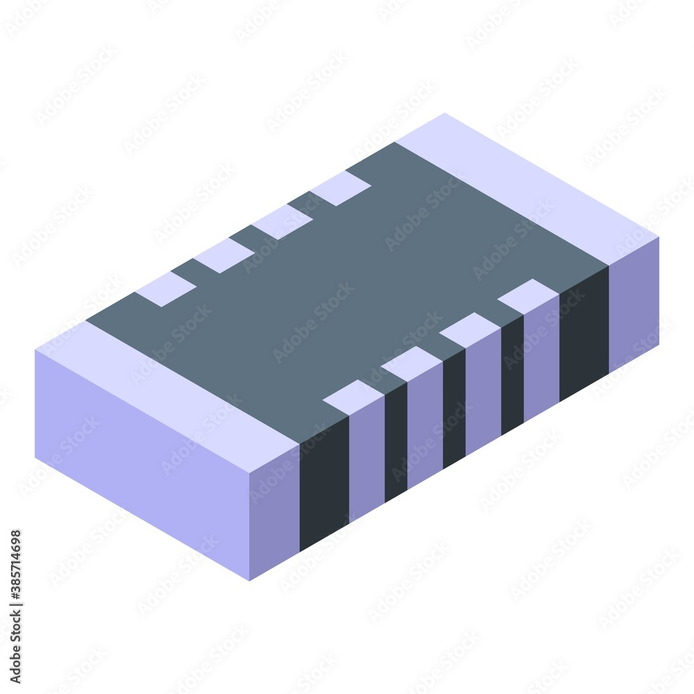 Poster transistor capacitor icon. isometric of transistor capacitor vector icon for web design isolated on 