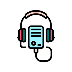 audio guid player color icon vector. audio guid player sign. isolated symbol illustration