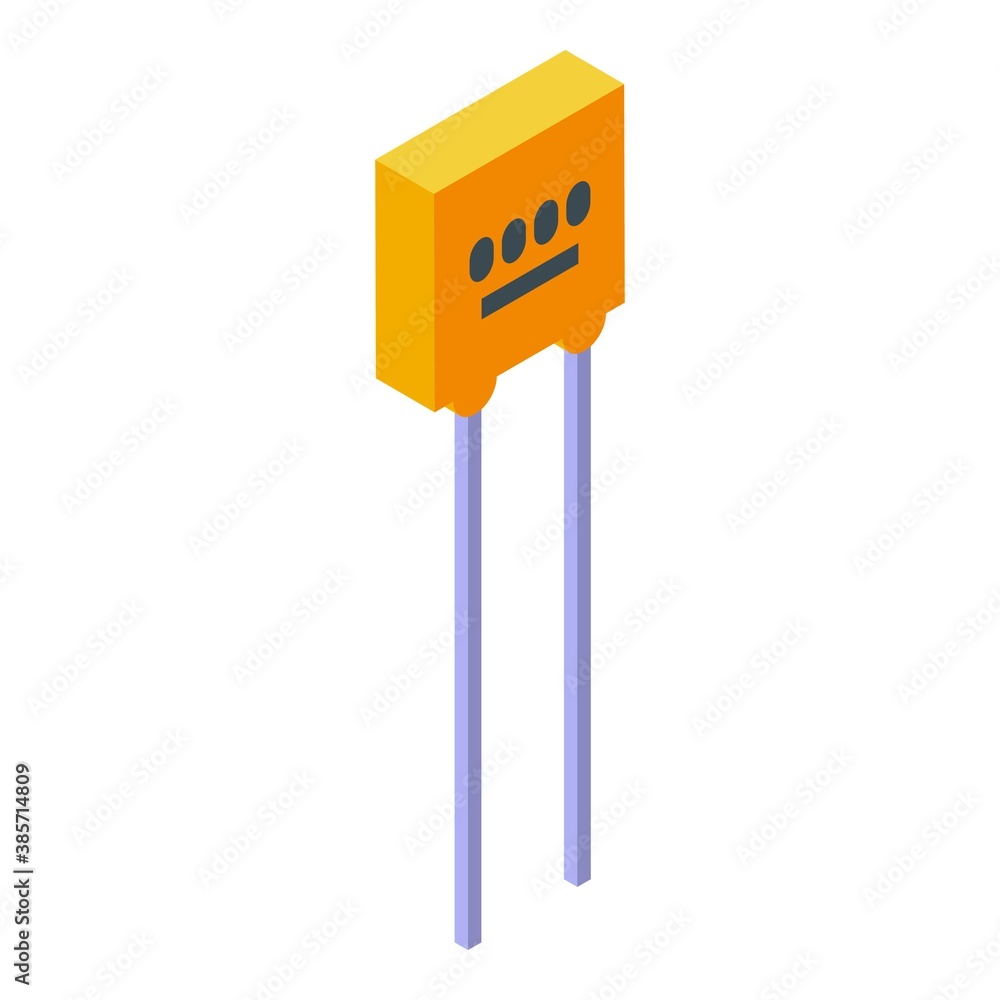 Poster eletronics capacitor icon. isometric of eletronics capacitor vector icon for web design isolated on 