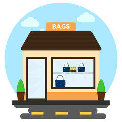 
A shop with the ladies accessories depicting bag store 

