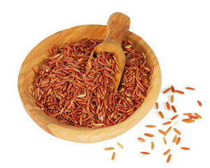 red rice isolated on white background