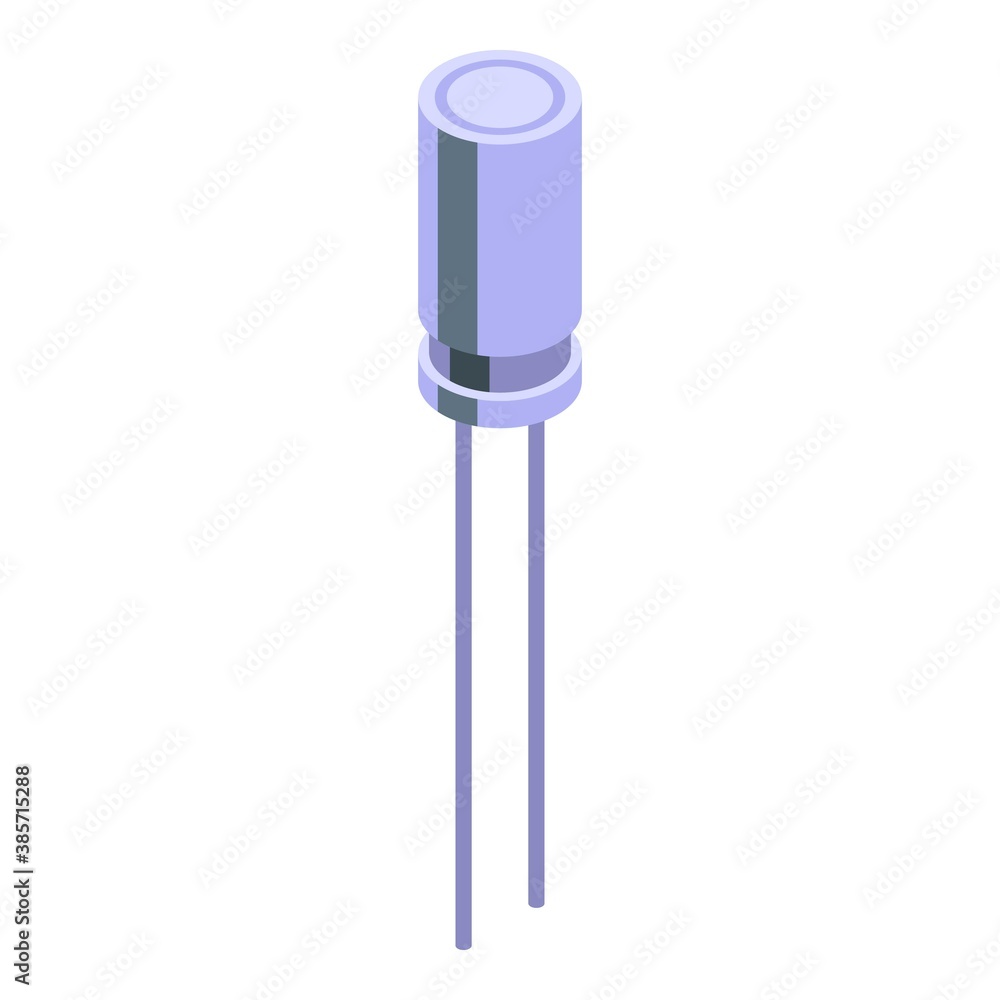 Poster tech capacitor icon. isometric of tech capacitor vector icon for web design isolated on white backgr