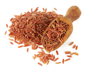 red rice isolated on white background