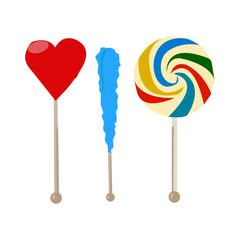 Sweet lollipops on a stick for sweet sucker 
