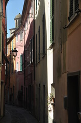 Fototapeta na wymiar typical multi storey buildings in Varese Ligure, La Spezia province, Liguria, Italy