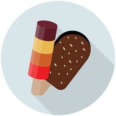 
Popsicle sticks with different flavours for summer treat 
