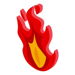 Smoking pipe fire icon. Isometric of smoking pipe fire vector icon for web design isolated on white background