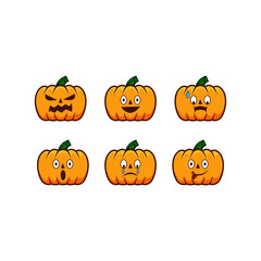 pumkin set vector design illustration. hallowen decoration