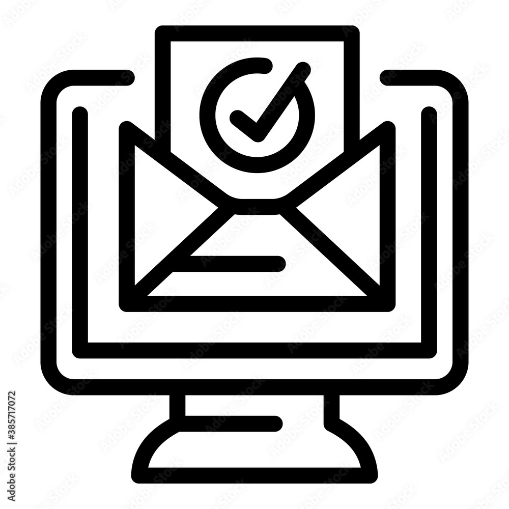 Poster mail subscription icon. outline mail subscription vector icon for web design isolated on white backg