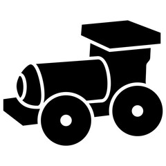 A toy train engine glyph  icon 