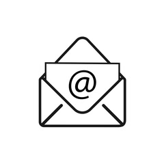 Mail envelope icon vector on white background. Symbol of email flat vector illustration.