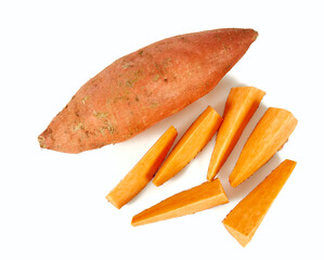 sweet potato isolated on white background