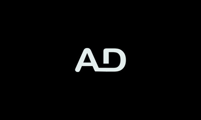
initial letter AD logotype company name Gold swoosh design. vector logo for business and company identity