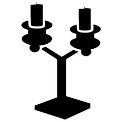 
A lamp with used as a candle holder 
