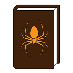 Simple illustration of book with pentagram Concept for Halloween day