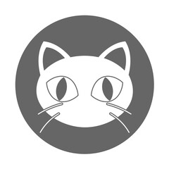 Simple illustration of cat face Concept of Halloween day