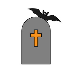 Simple illustration of grave icon Concept for Halloween day