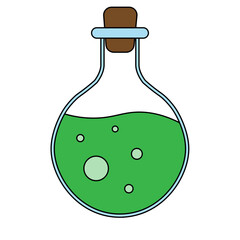 Simple illustration of poison in bottle Concept for Halloween day