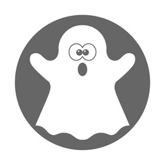 Simple illustration of scary ghost monster for Halloween day