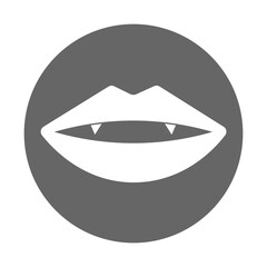 Simple illustration of sexy woman lips with vampire fangs