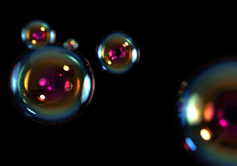 soap bubbles depth of field