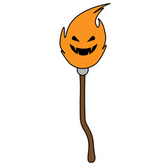Simple illustration of witches broom icon for Halloween day