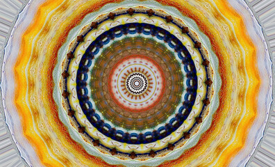 Colored oil painting circular  patterns . Modern wall and floor decor . Ethnic ornaments