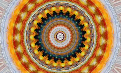 Colored oil painting circular  patterns . Modern wall and floor decor . Ethnic ornaments