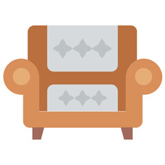 
Flat icon design of sofa, living room furniture 
