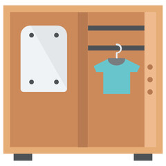 
Modern wooden closet for clothing storage 
