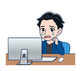 Young man in a blue jacket