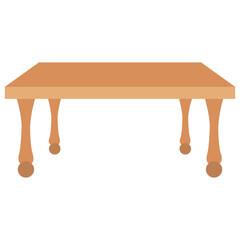 
round coffee table with wooden legs on a white background
