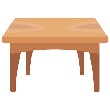 
round coffee table with wooden legs on a white background
