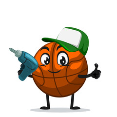 vector illustration of basket ball mascot or character