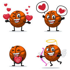vector illustration of basket ball mascot or character