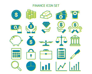 Financial / banking vector illustration set. Money icon . Hand icon