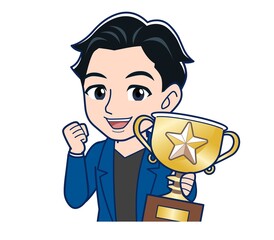 Young man in a blue jacket