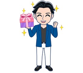 Young man in a blue jacket