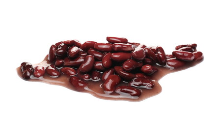 Cooked red beans pile isolated on white background 