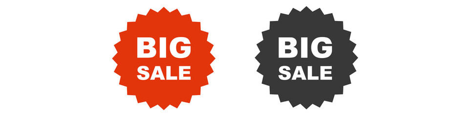 Set big sale sticker and badge label, vector illustration isolated on white background.