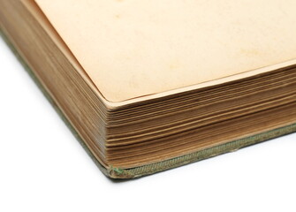 Old antique, aged book isolated on white background